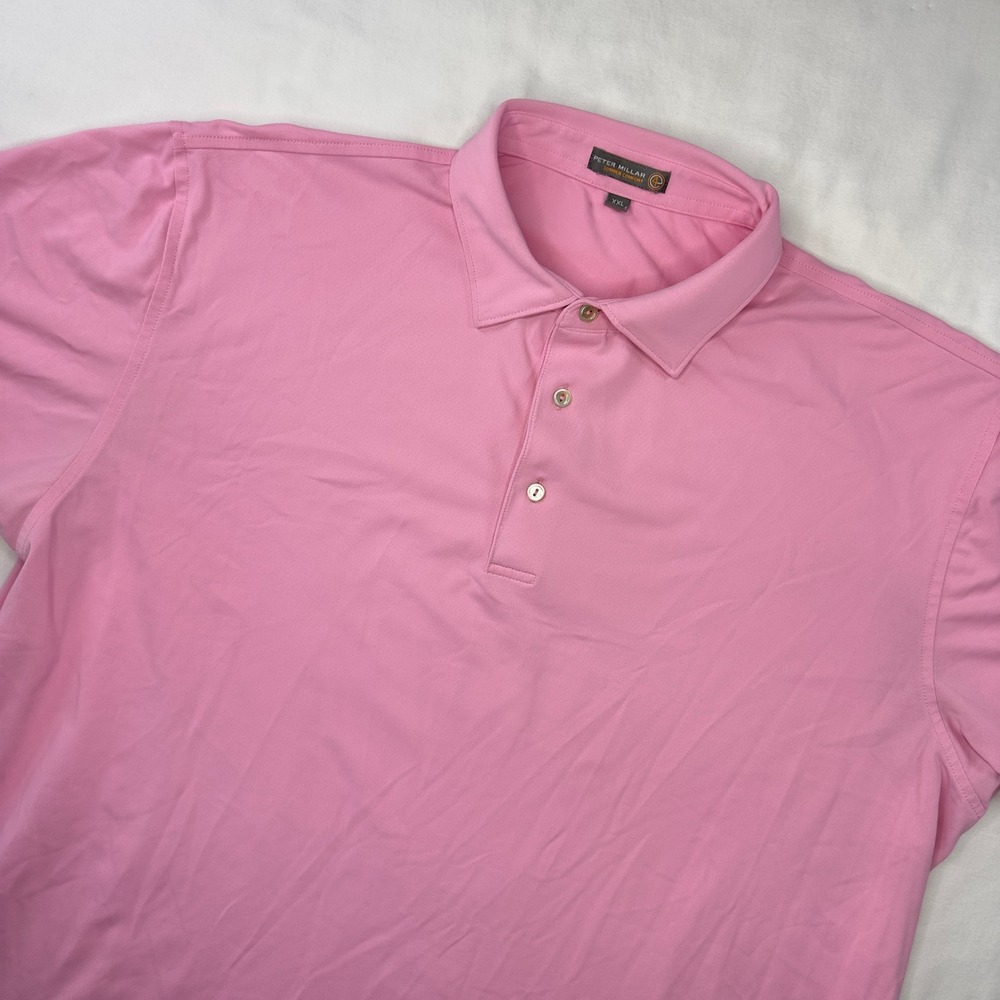 Peter Millar Polo Shirt Mens Size XXL Pink‎ Summer Comfort Short Sleeve Golf